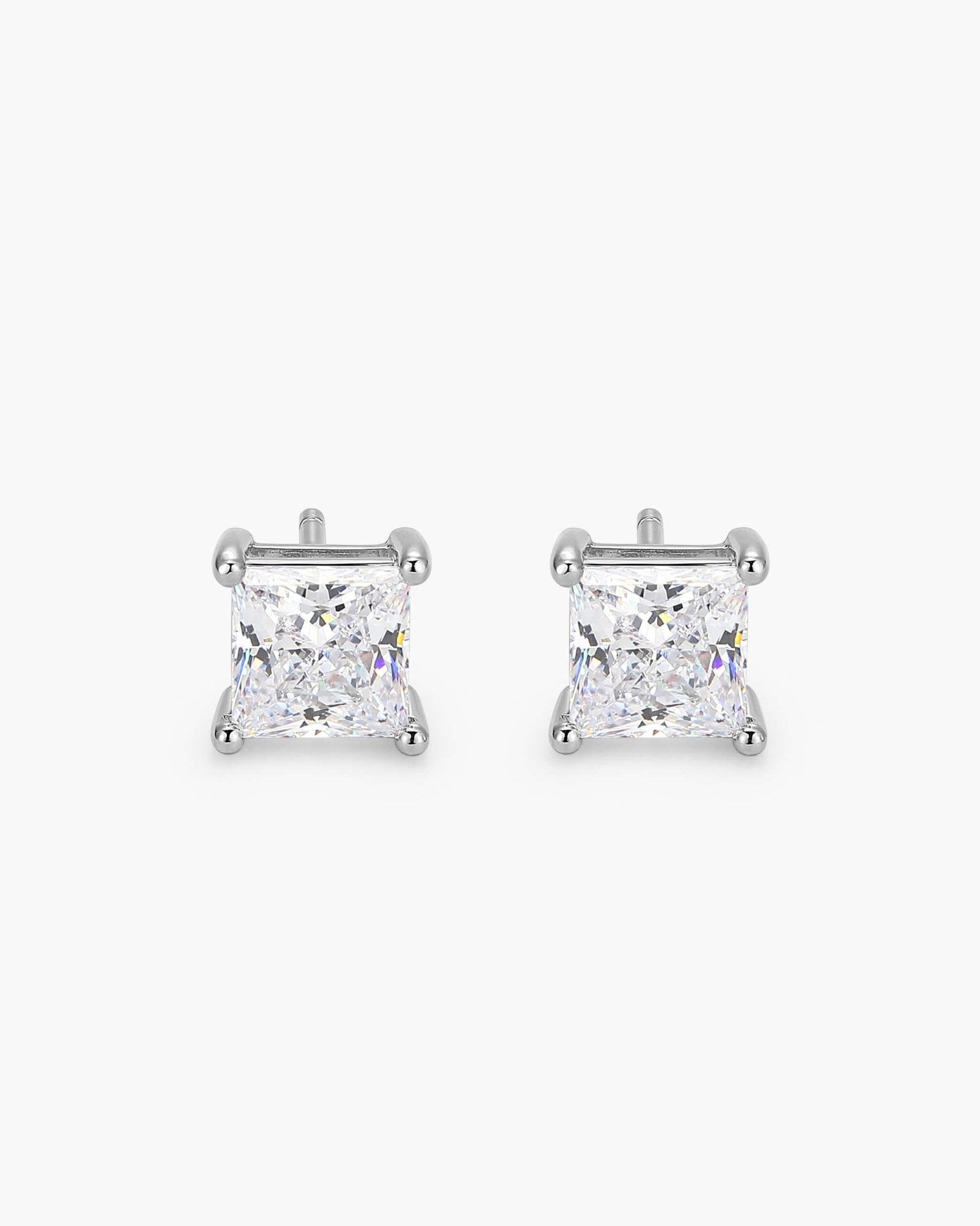 Square Stud Earrings Silver